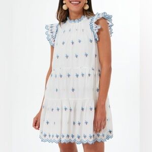 Sea New York Cream Renee Embroidered Strawberry Dress L 100% Cotton